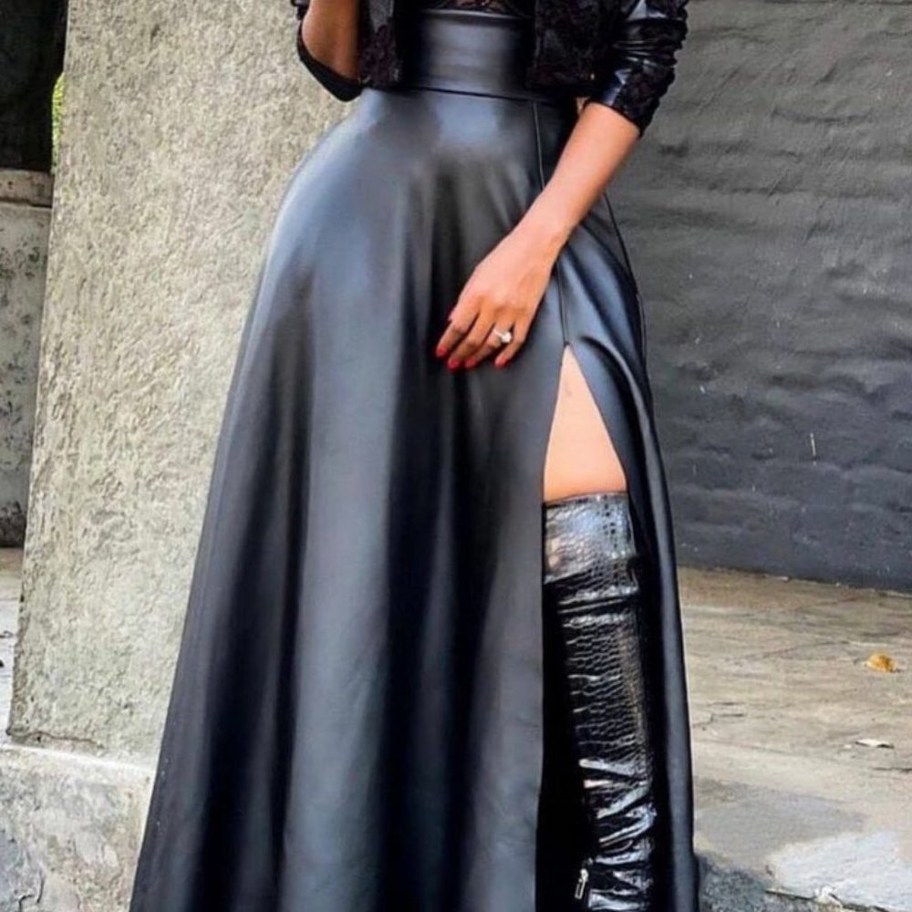 Supreme Faux Leather Maxi Skirt